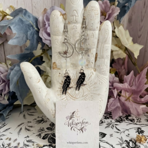 Raven and Moon Earrings