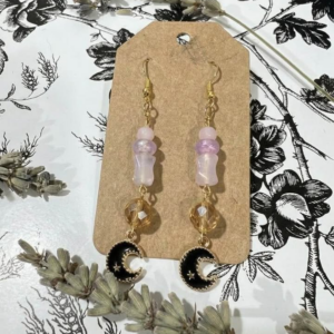 Twilight Rose Moon Earrings