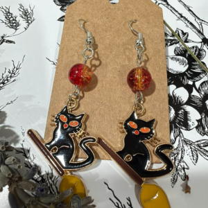 Broomstick Familiar Earrings