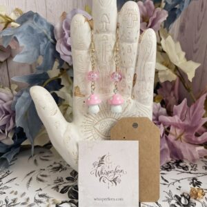Pink Fairy Mushroom Earrings